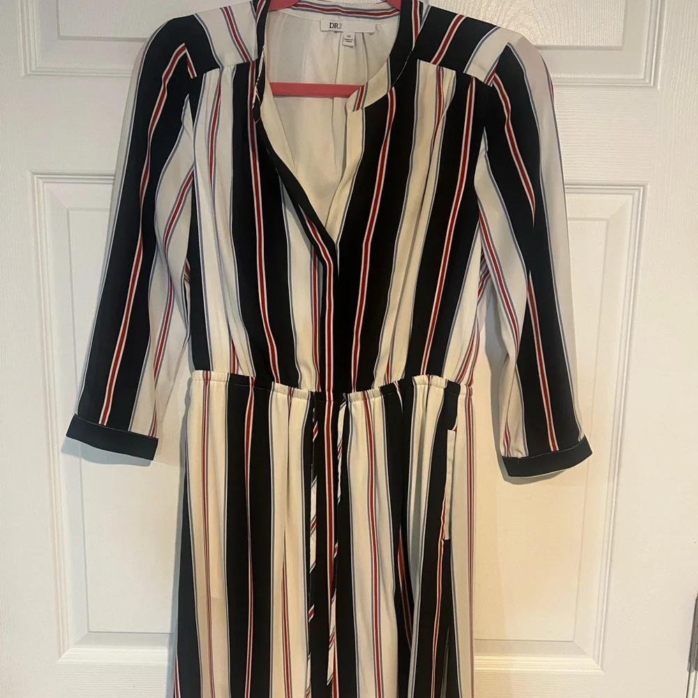 DR2 Black and White Striped Mini Dress - Picture 2 of 4